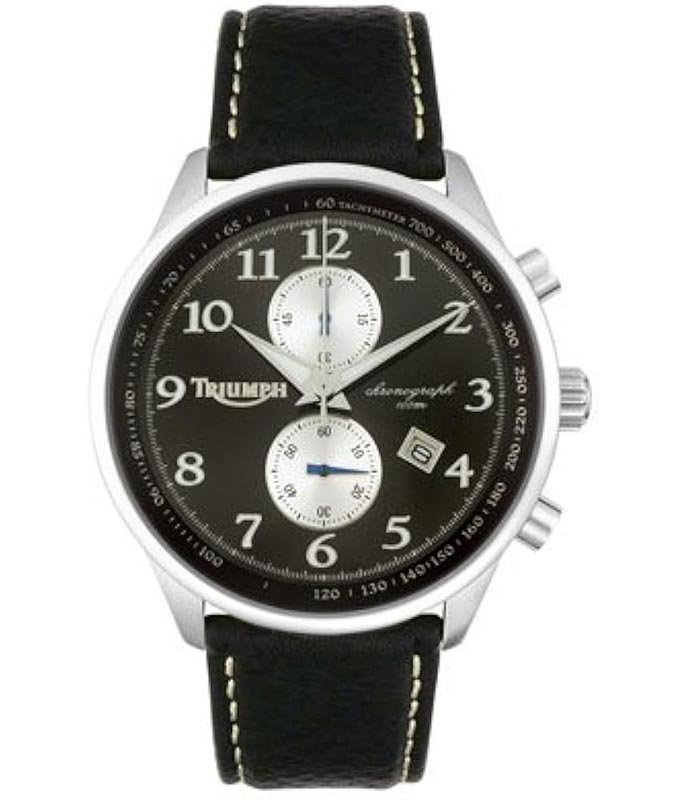 Ρολόι Χειρός TRIUMPH 3013-01 Black Leather Strap TRIUMPH
